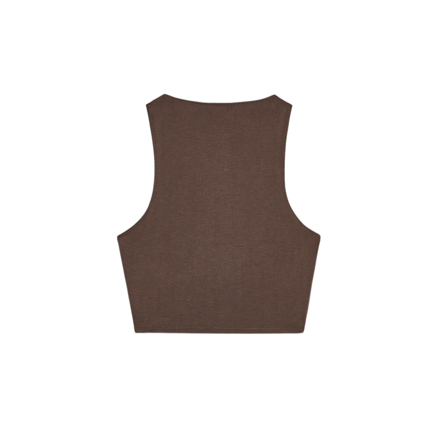 FLOWING CROP TOP - Brown