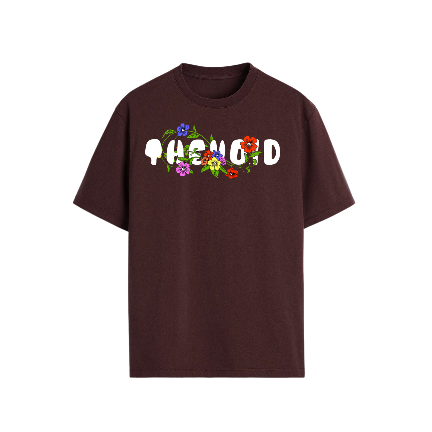 FLORAL VOID OVERSIZED FIT T-SHIRT - Brown