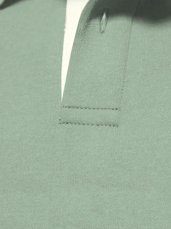 GREEN REGULAR FIT COTTON RUGBY SHIRT