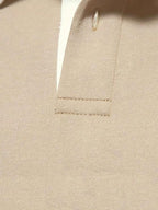 BEIGE REGULAR FIT COTTON RUGBY SHIRT