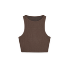 FLOWING CROP TOP - Brown