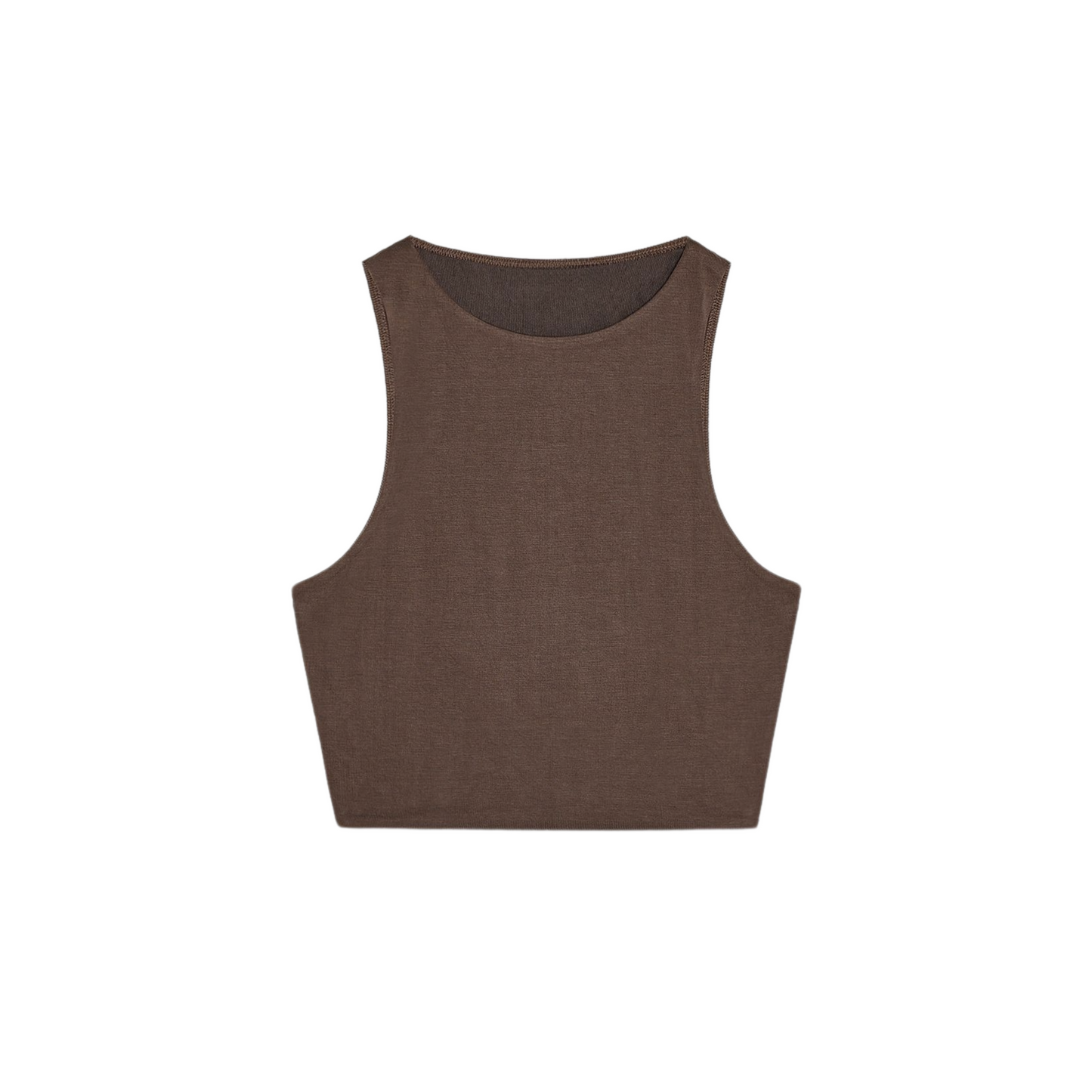 FLOWING CROP TOP - Brown