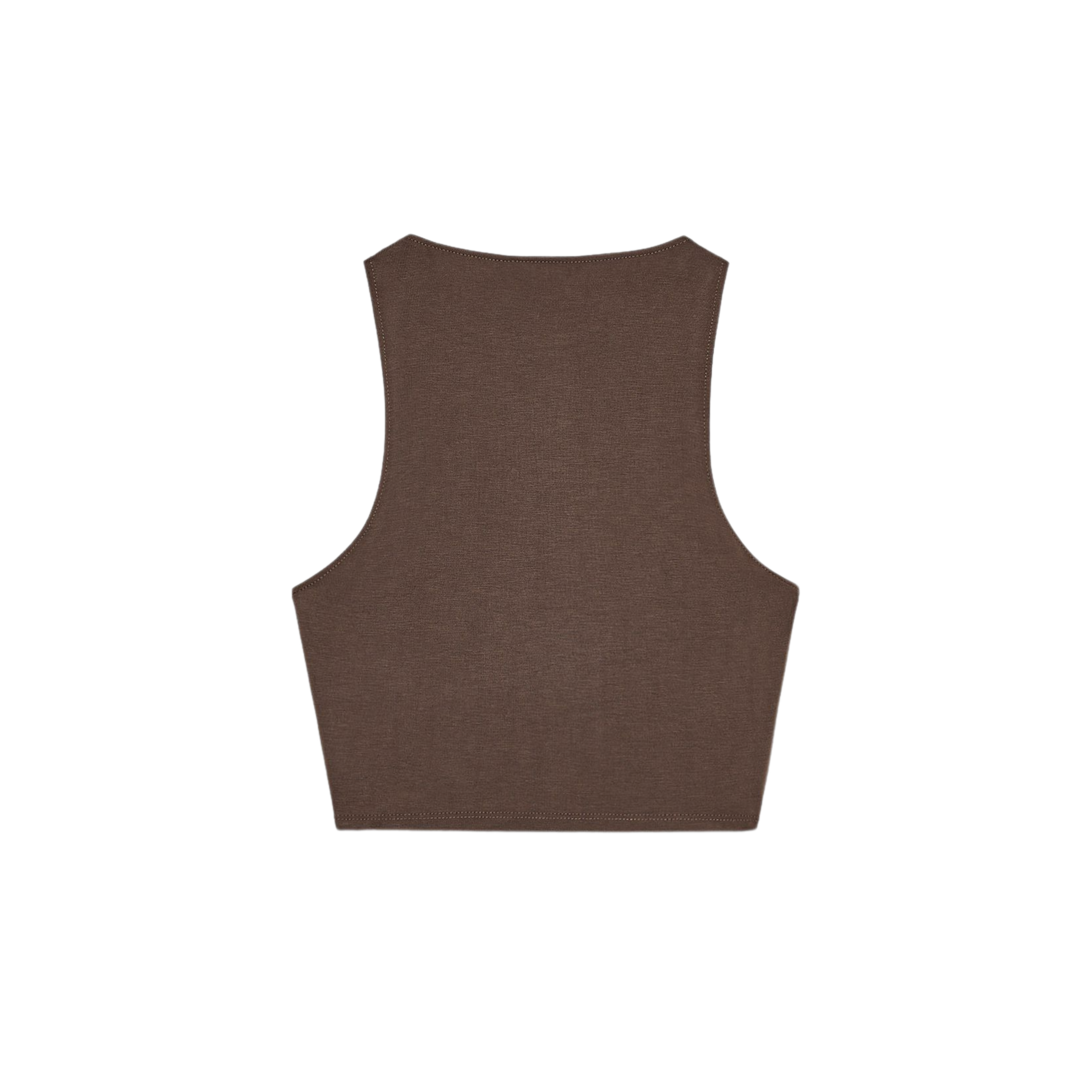 FLOWING CROP TOP - Brown