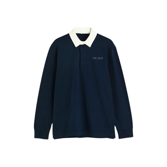 NAVY BLUE REGULAR FIT COTTON RUGBY SHIRT