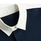 NAVY BLUE REGULAR FIT COTTON RUGBY SHIRT