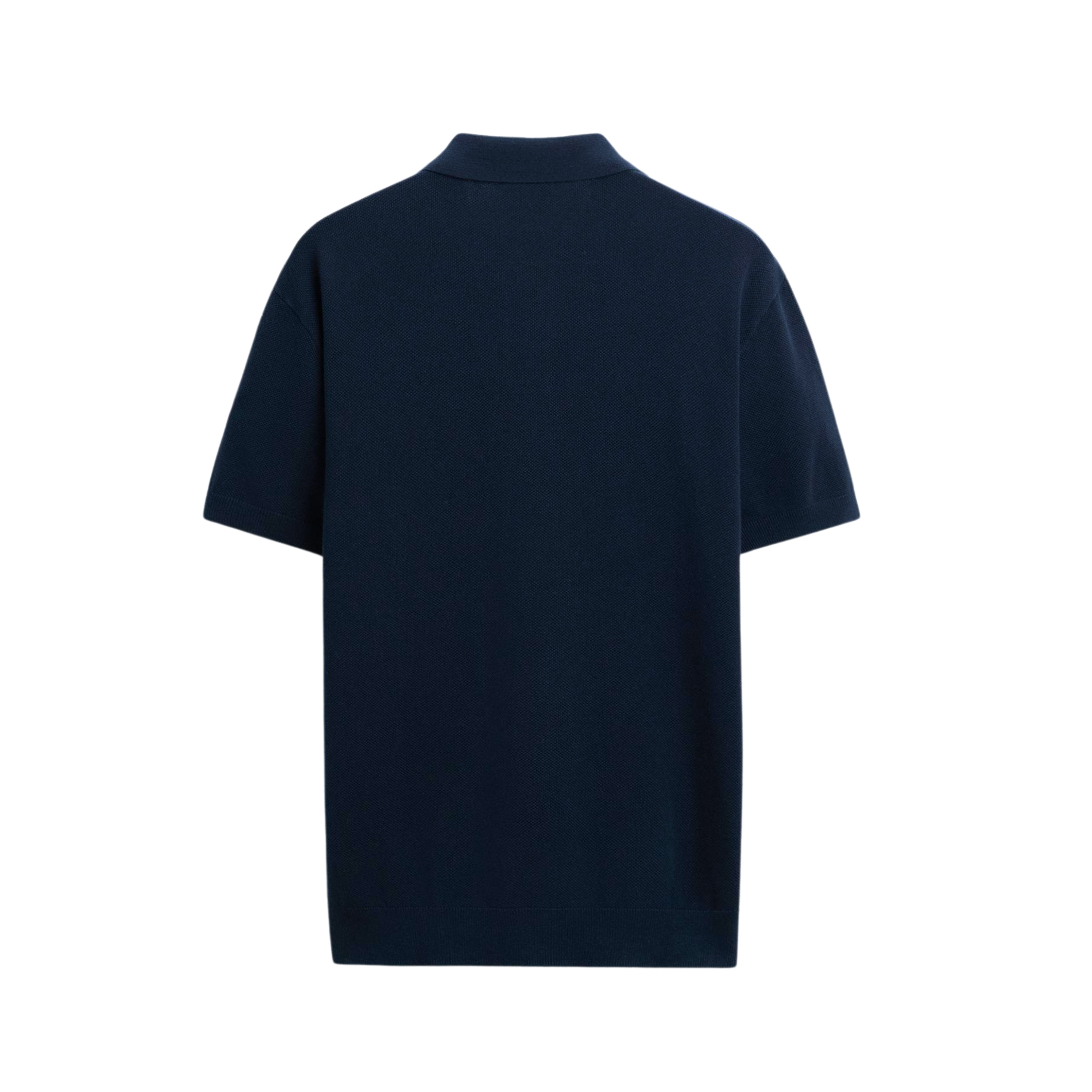 TEXTURED KNIT NAVY BLUE POLO SHIRT SHIRT