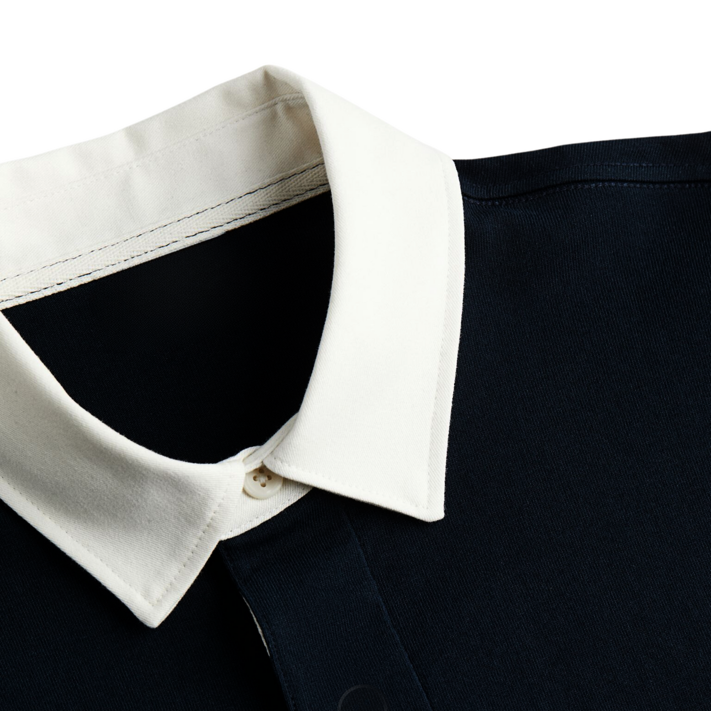 BLACK REGULAR FIT COTTON RUGBY SHIRT