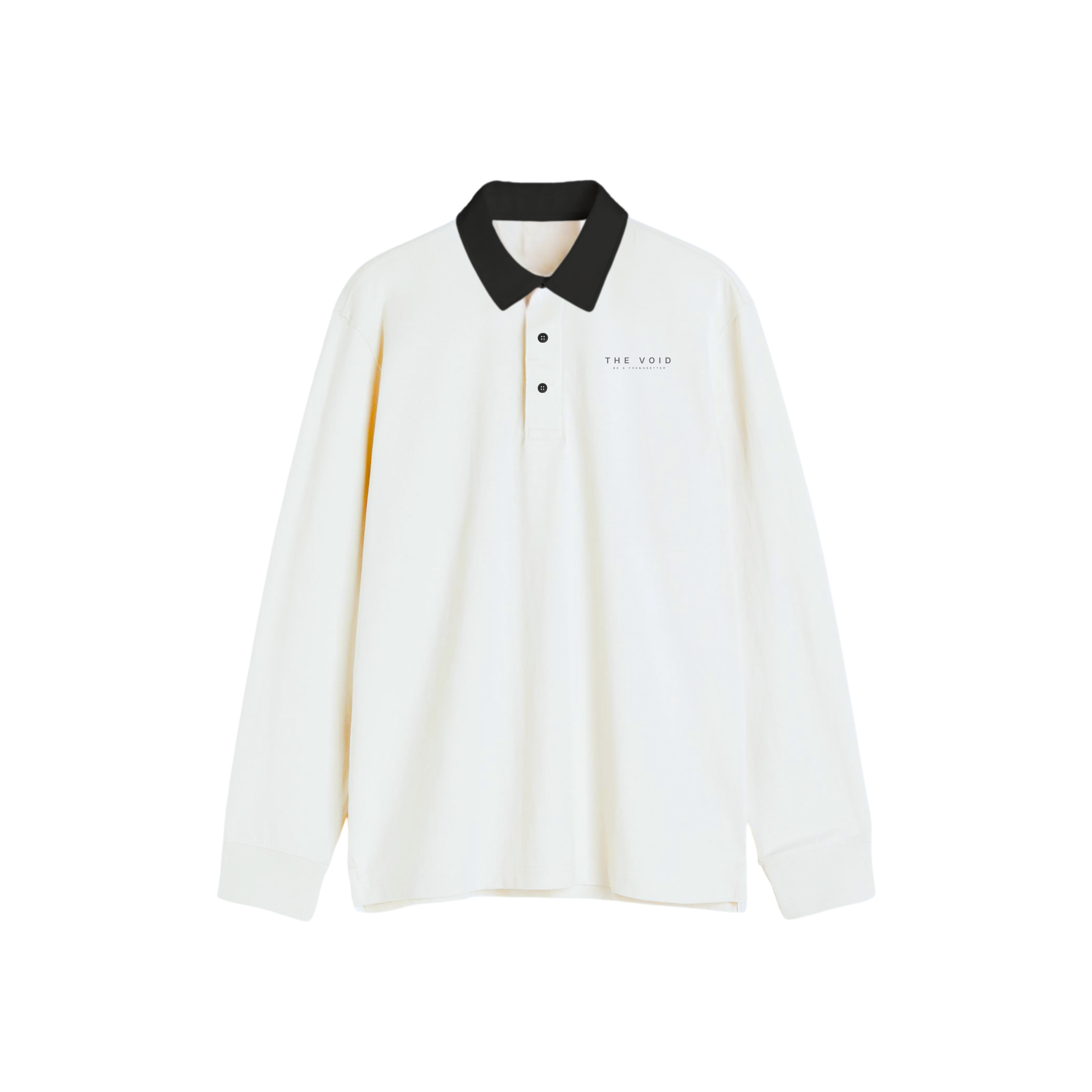 WHITE REGULAR FIT COTTON RUGBY SHIRT