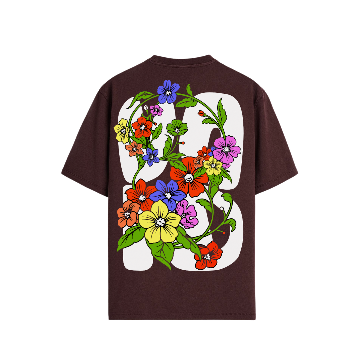 FLORAL VOID OVERSIZED FIT T-SHIRT - Brown