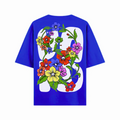 FLORAL VOID OVERSIZED FIT T-SHIRT - Blue