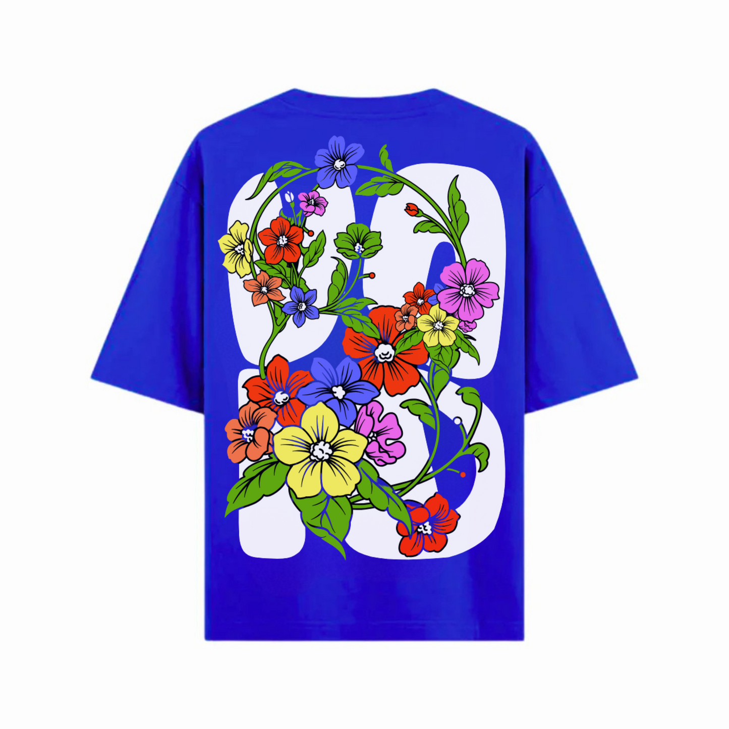 FLORAL VOID OVERSIZED FIT T-SHIRT - Blue