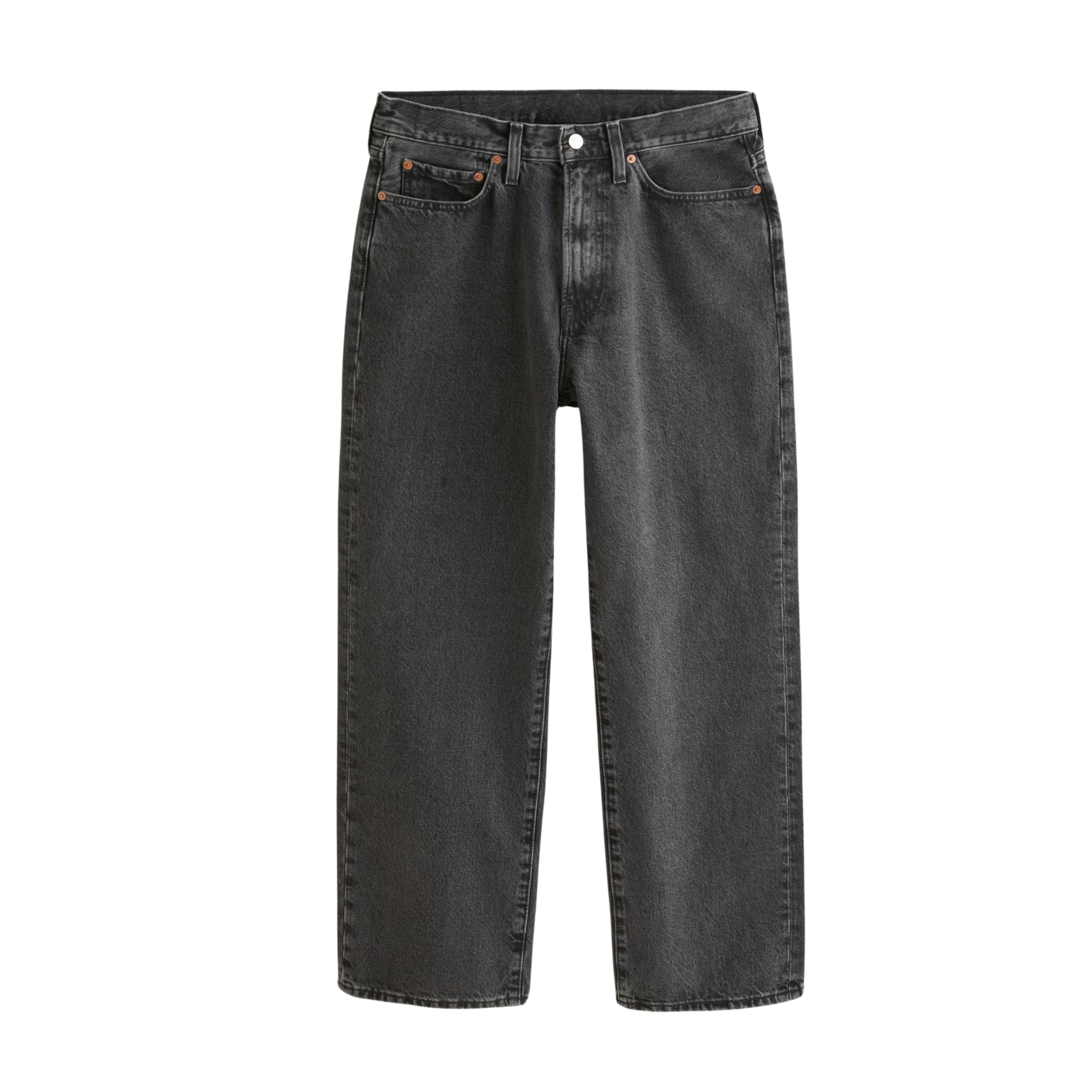 WASHED BLACK BAGGY FIT JEANS