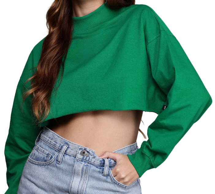 CROPPED SWEATSHIRT - Green