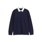 NAVY BLUE REGULAR FIT COTTON RUGBY SHIRT