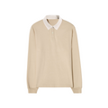 BEIGE REGULAR FIT COTTON RUGBY SHIRT