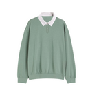 GREEN REGULAR FIT COTTON RUGBY SHIRT