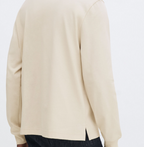 BEIGE REGULAR FIT COTTON RUGBY SHIRT