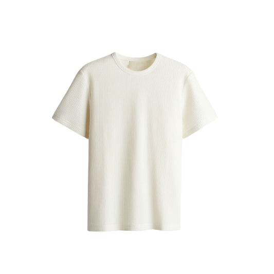 WHITE CORDUROY T-SHIRT